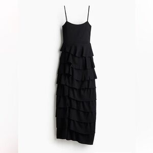 H&M Black Strapless Ruffle Dress